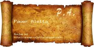 Pauer Aletta névjegykártya